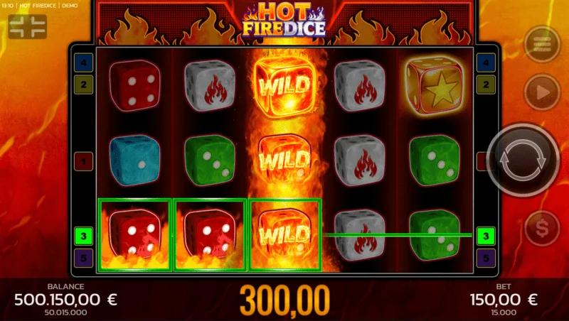 Hot Fire Dice — liels laimests ar Random Wilds